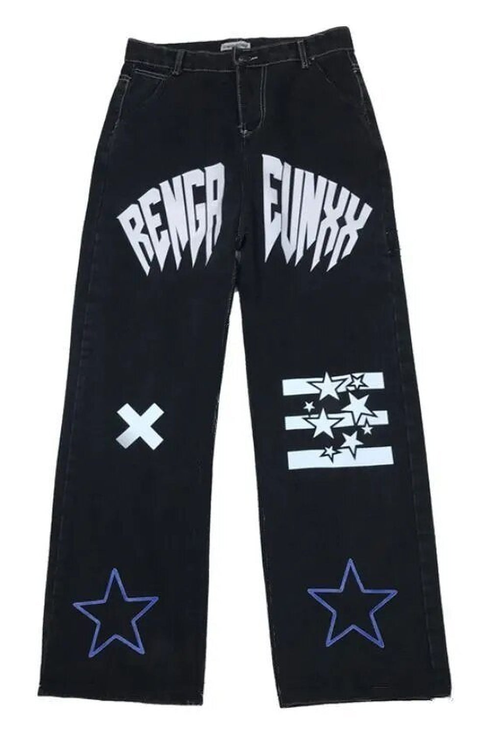 Fall Black Star Print High Waist Jeans