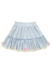 Sky blue Blue Plaid Lolita Skirt with elegance.