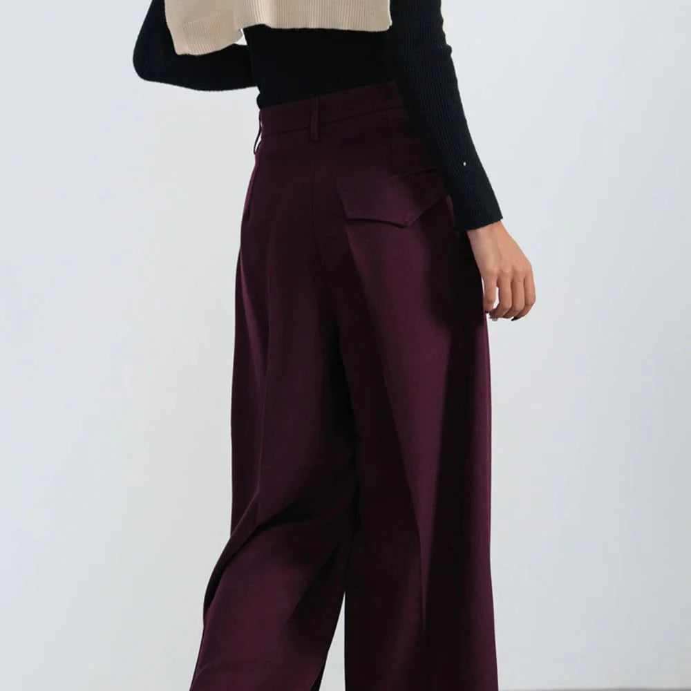 Bordeaux Breeze Palazzo Pants