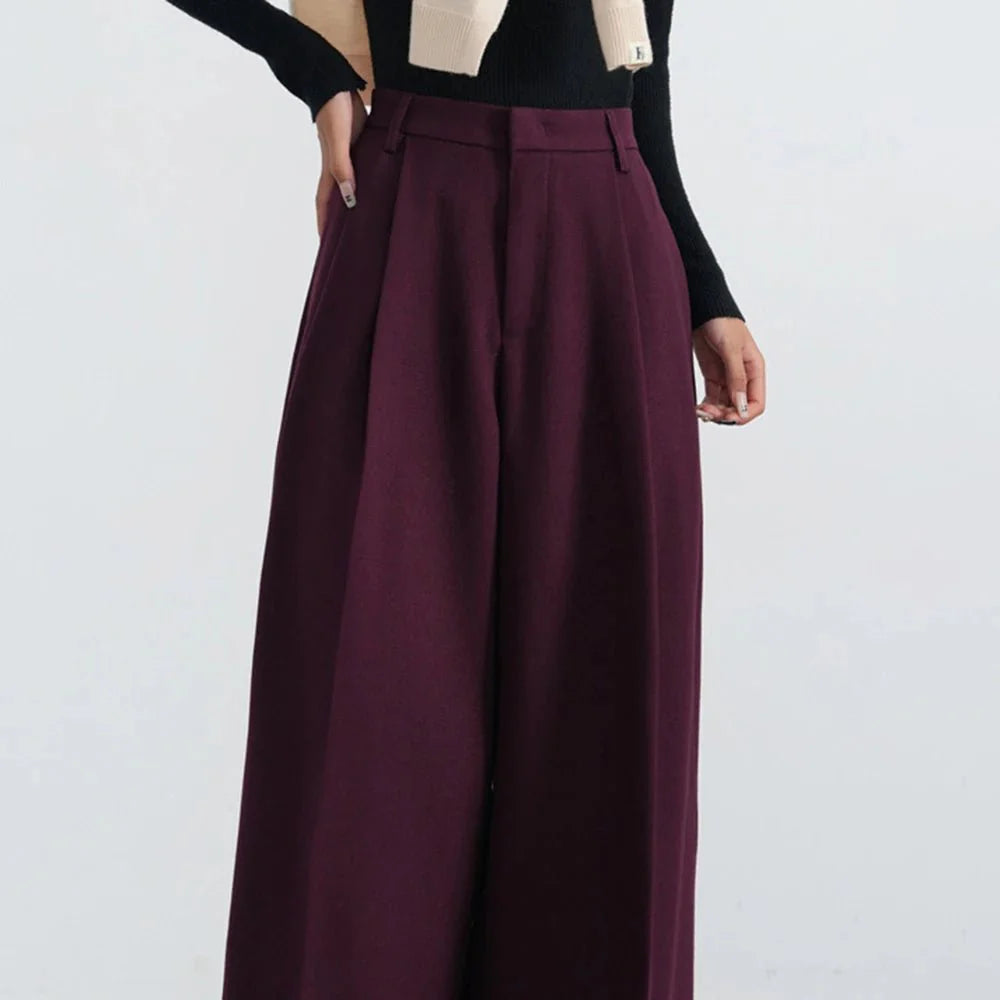 Flowy Bordeaux Breeze Palazzo Pants in ANGOLARED.