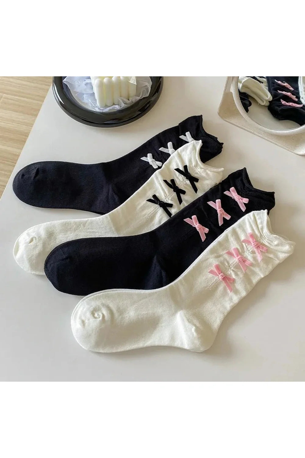 Bow Adorned Ankle Socks