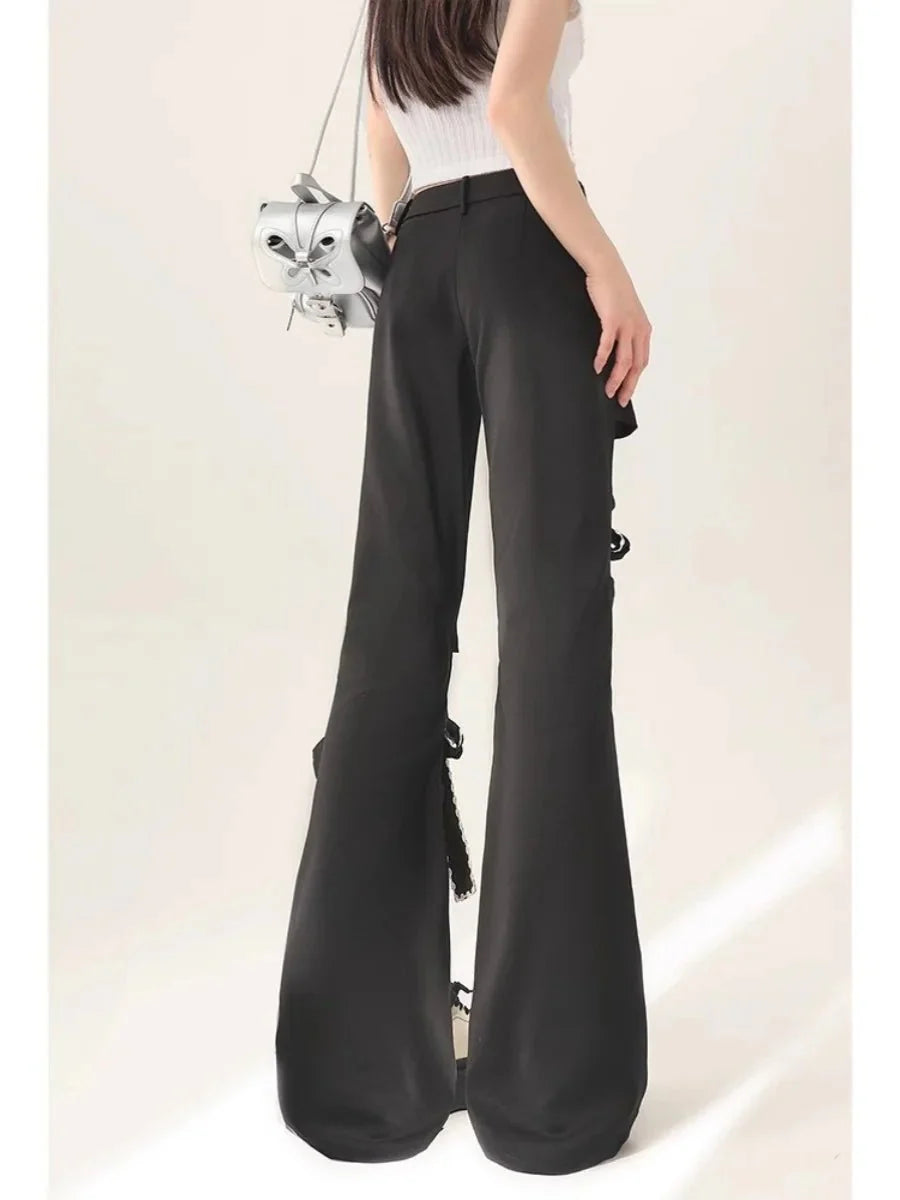 Bow-Tied Cutout Layered Pants