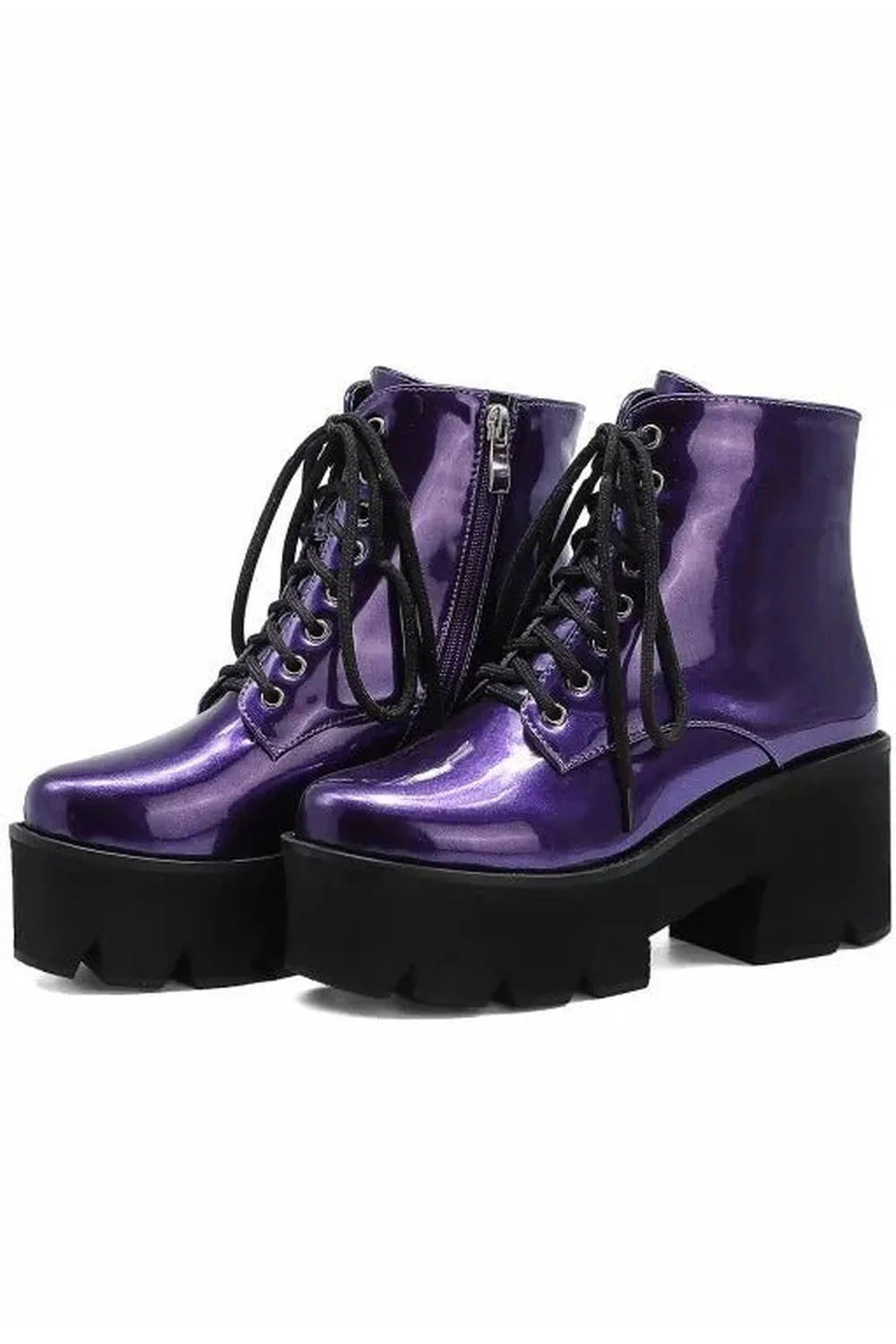 British Style Zipper Platform Boots