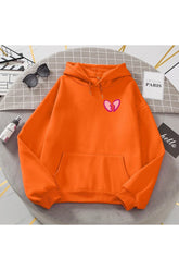 Fall Broken Heart Print Women's Warm Hoodie