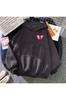 Fall Broken Heart Print Women's Warm Hoodie