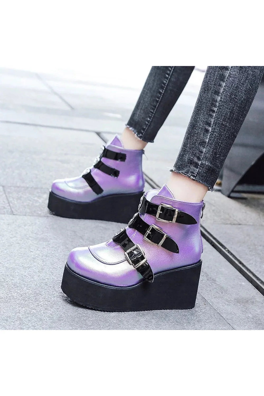 Buckle Ankle Goth Boots