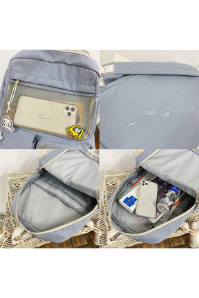 Buckle Badge Pastel Color Backpack