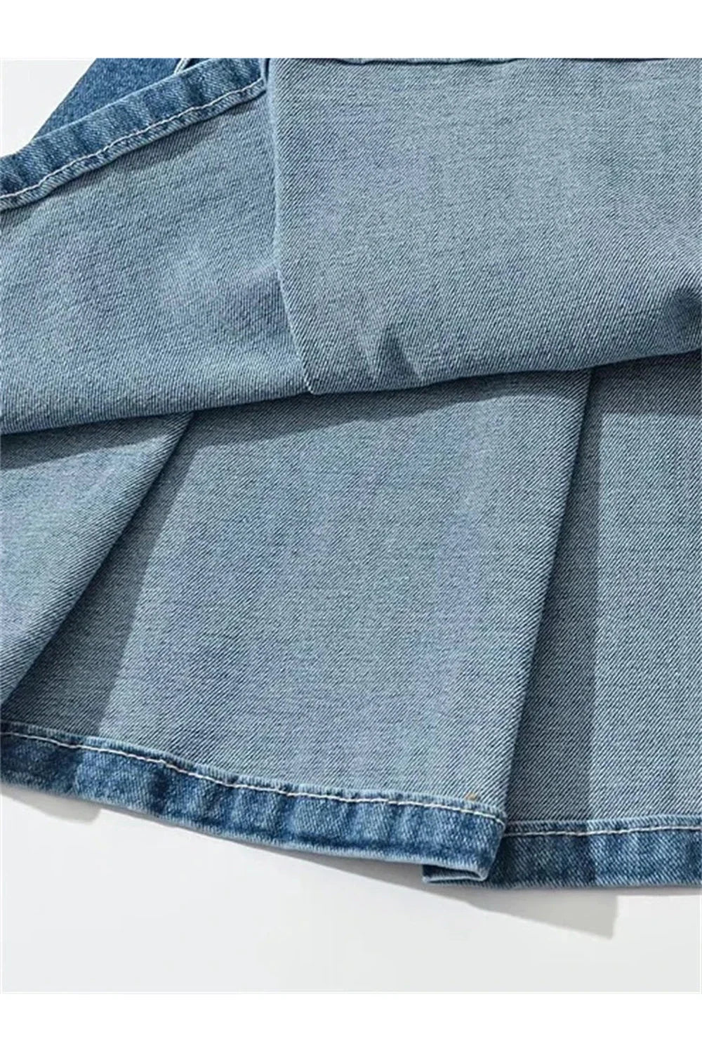 Buckle Denim Mini Skirt