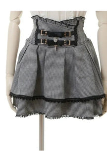 Plaid Butterfly Braid Lace Skirt with elegant design.