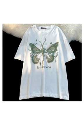 Butterfly Printed Cotton T-shirt