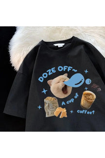 Black Caffeine Dreams t-shirt for coffee lovers.