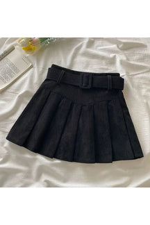 Black with belt Caramel Pleat Delight Skirt stunning.