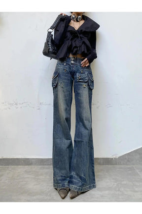 Cargo Chic Wide-Leg Jeans