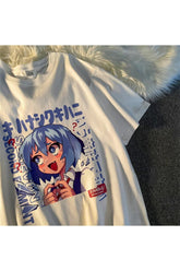 White Cartoon Anime Girl T-Shirt X1523 showcase.