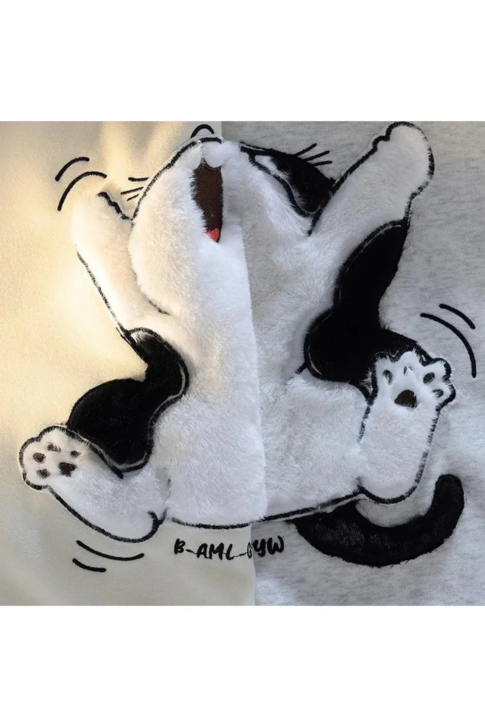 Fall Cartoon Cat Fleece Hoodie