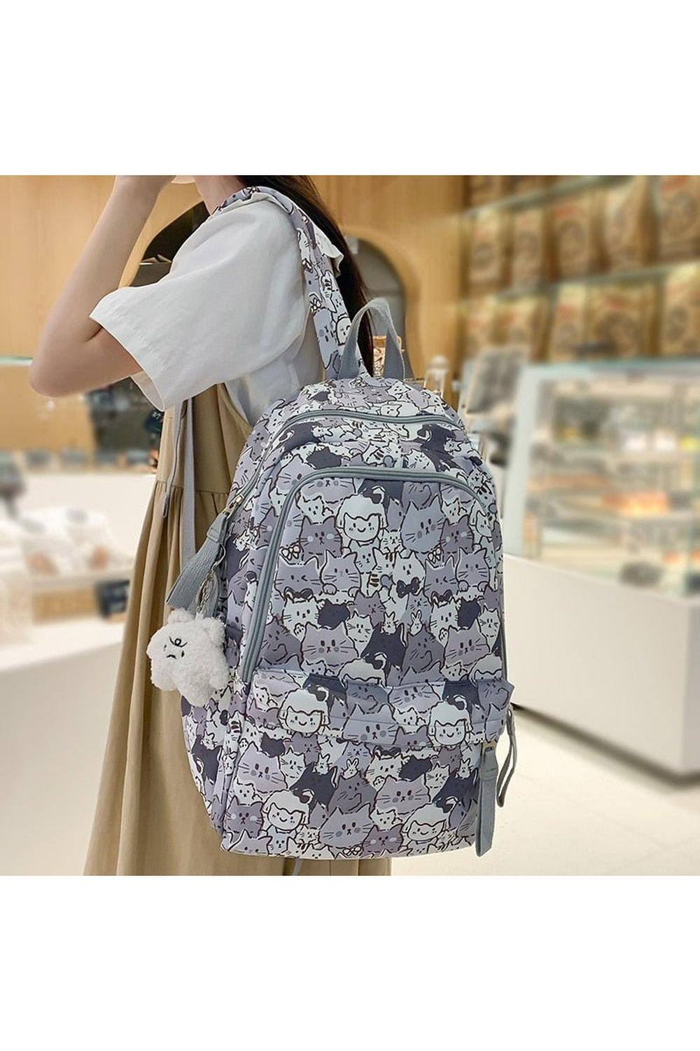 Cartoon Print Book Bag