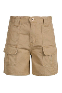 Khaki Casual Denim Summer Shorts, perfect for outings.