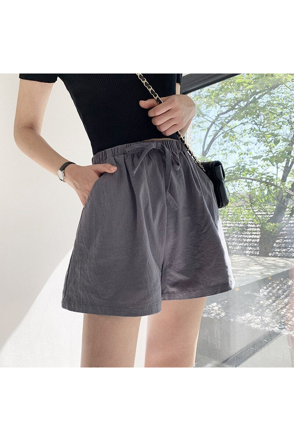 Casual Linen Gym Shorts