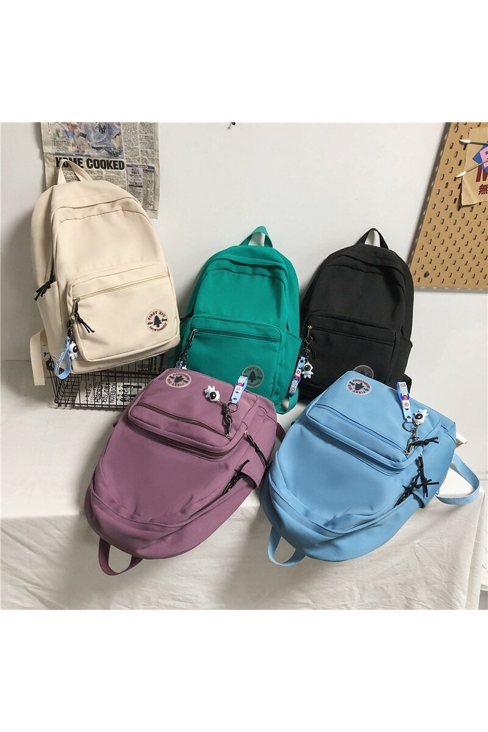 Stylish black Casual Nylon College Backpack for students.