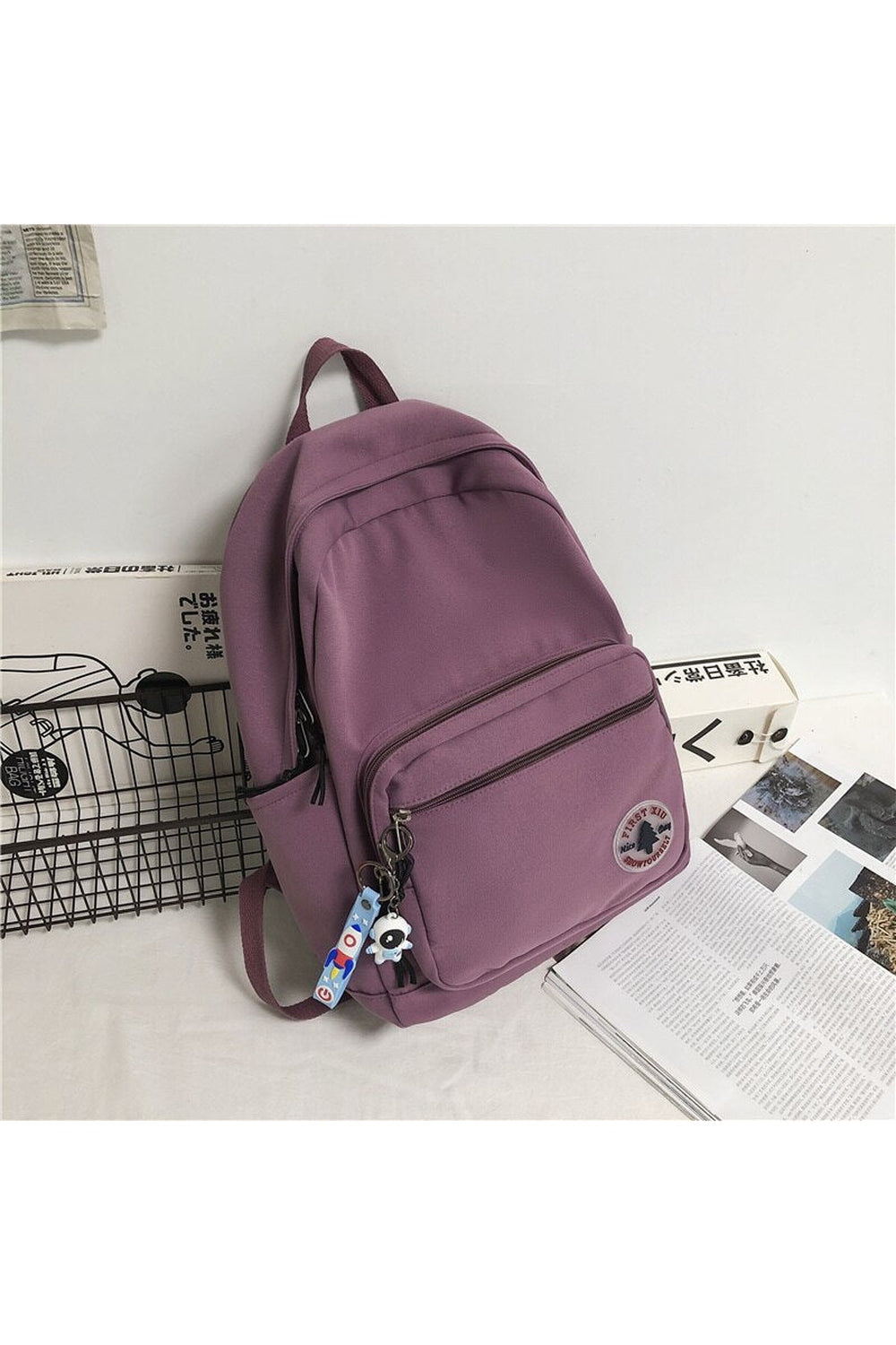 Stylish Purple Casual Nylon College Backpack for students.