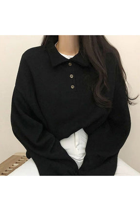 Casual Polo Long Sleeve T-Shirt