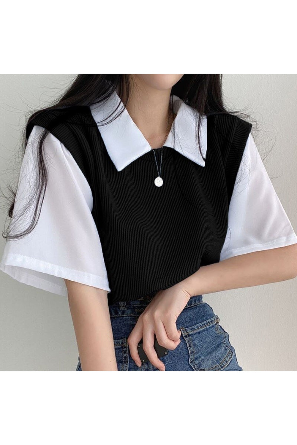 Casual Polo Two Piece T-shirt