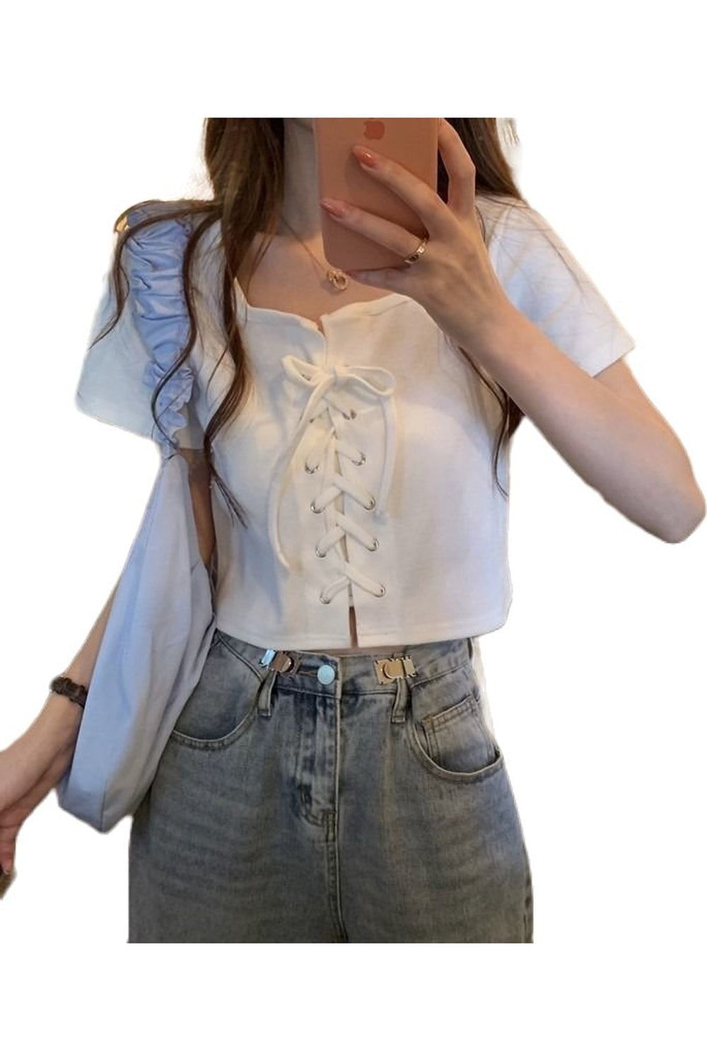 White Casual Simple Top perfect for everyday wear.