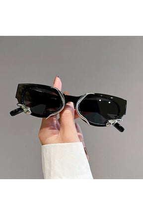 Chic black Cat Eye Snake Wrapped Sunglasses. Key: trendy.