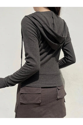 Stylish Fall Charcoal Chic Hoodie in GRAY.