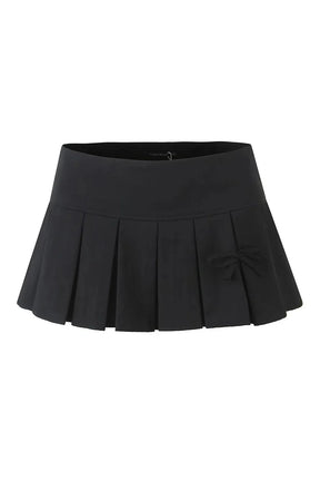 Pleated charcoal twirl skirt with as2 detail.