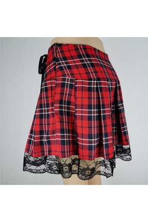 Chic checkerboard lace-up skirt, variant 9513-1HB.