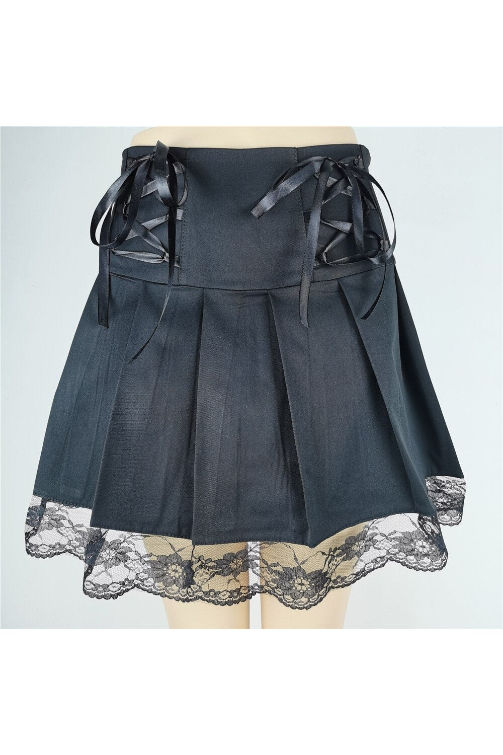 Black and white checkerboard lace-up skirt, variant 9513-3HS.