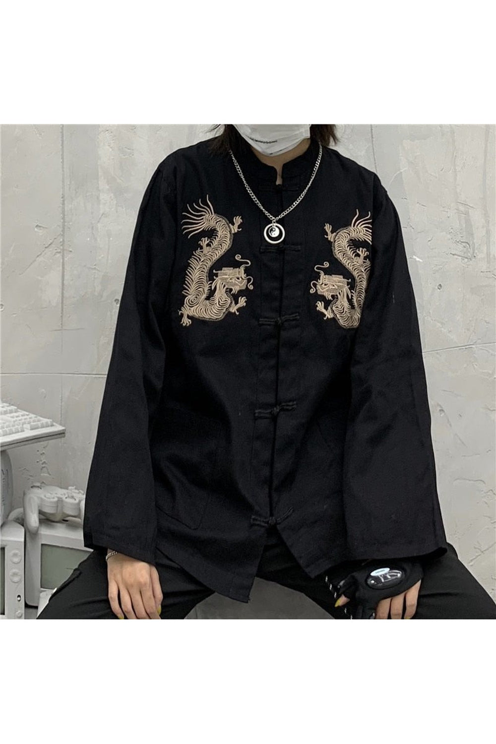 Chinese Dragon Embroidery Shirt