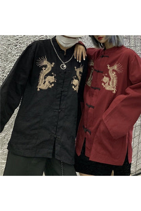 Chinese Dragon Embroidery Shirt