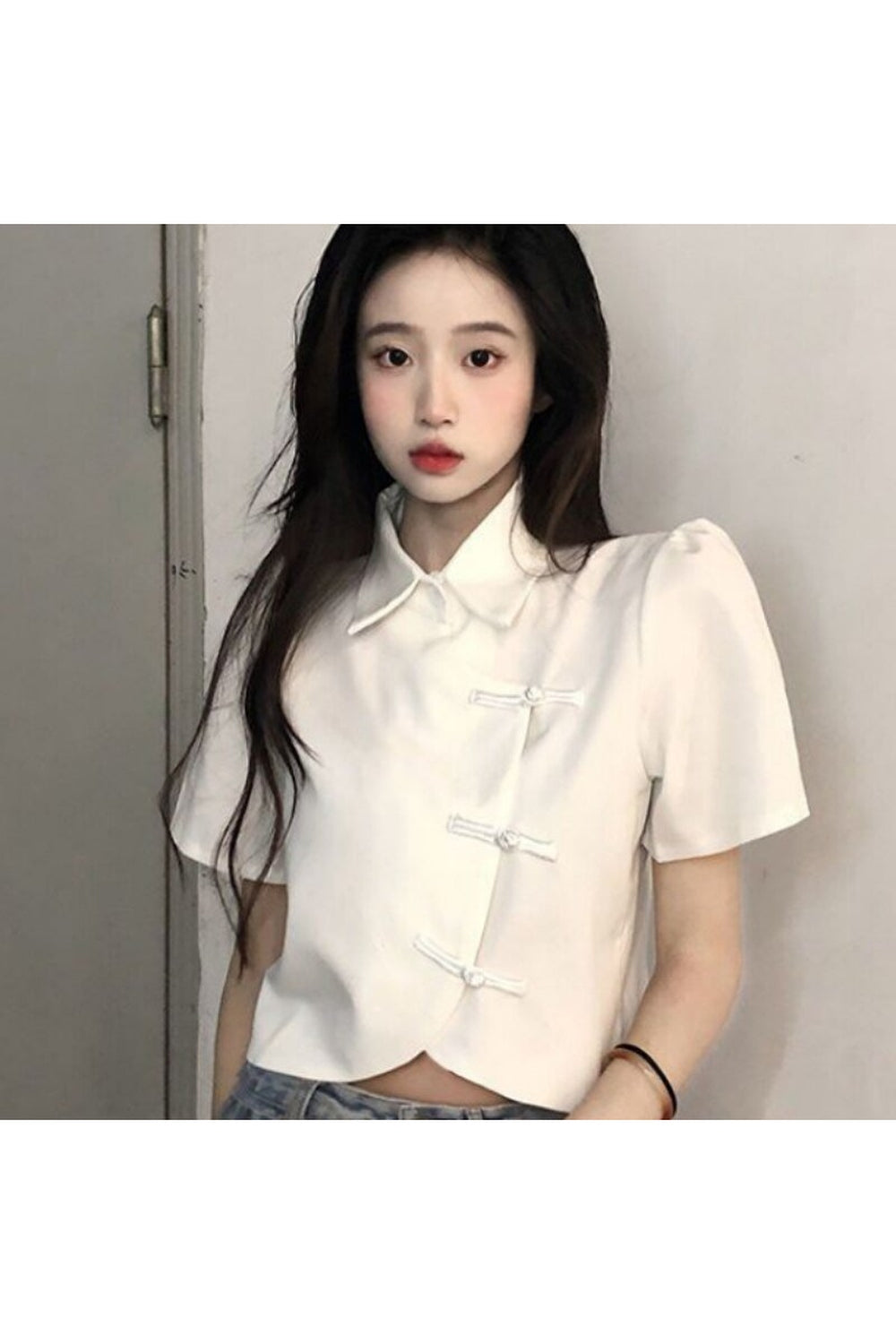 Chinese Style Crop Top Shirt