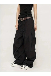 Stylish heise Chocolate Brown Parachute Cargo Pants.