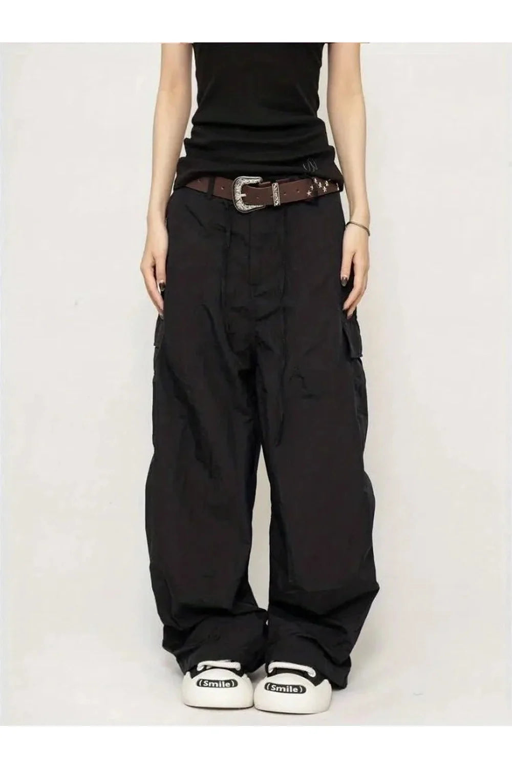 Chocolate Brown Parachute Cargo Pants