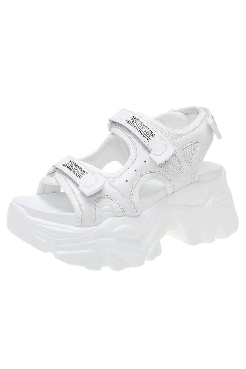 White Chunky Platform Women Sandals with style.