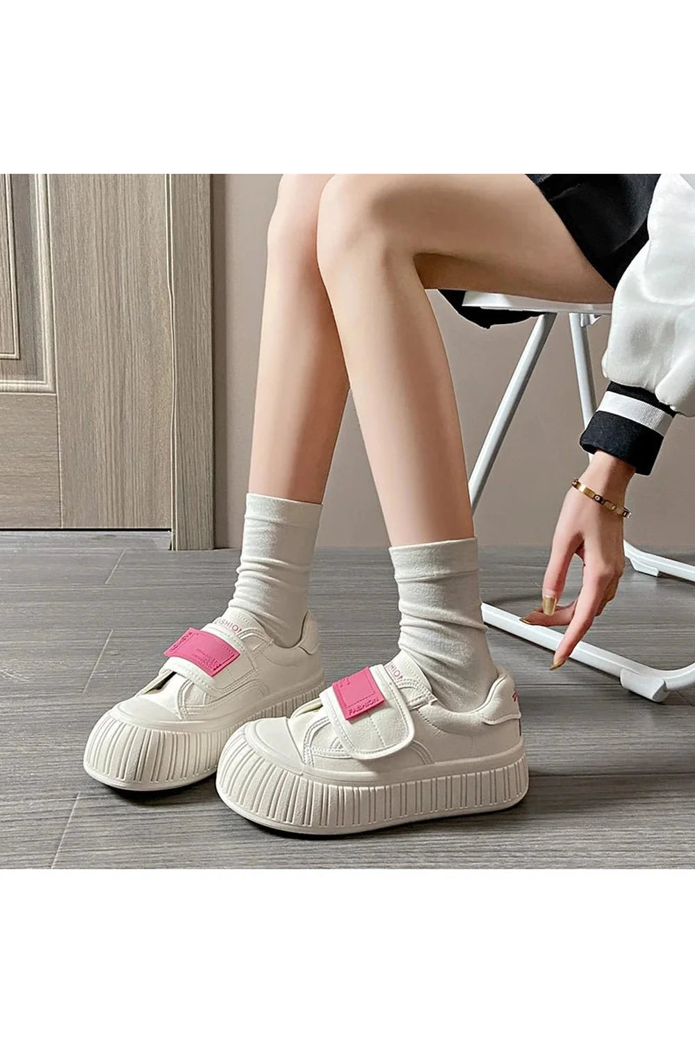 Chunky Velcro Platform Sneakers