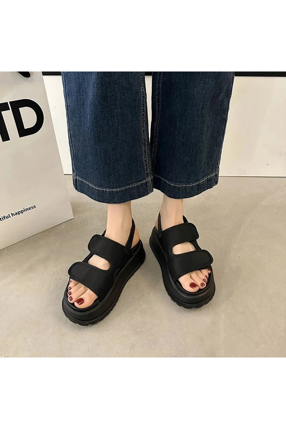 Chunky Velcro Strap Sandals