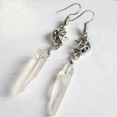 Clear Quartz Moon Earrings