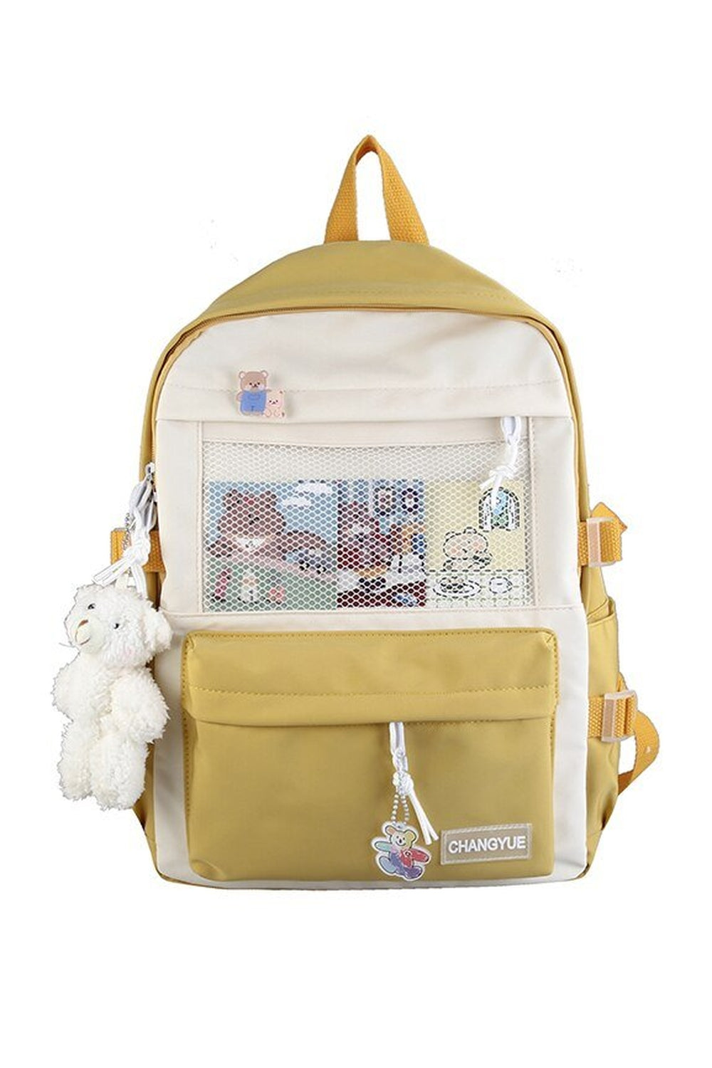 Yellow College Fashion Pastel Backpack for students.