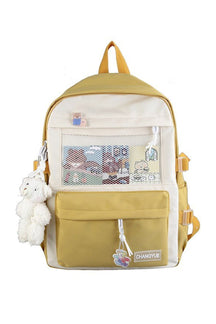 Yellow College Fashion Pastel Backpack for students.