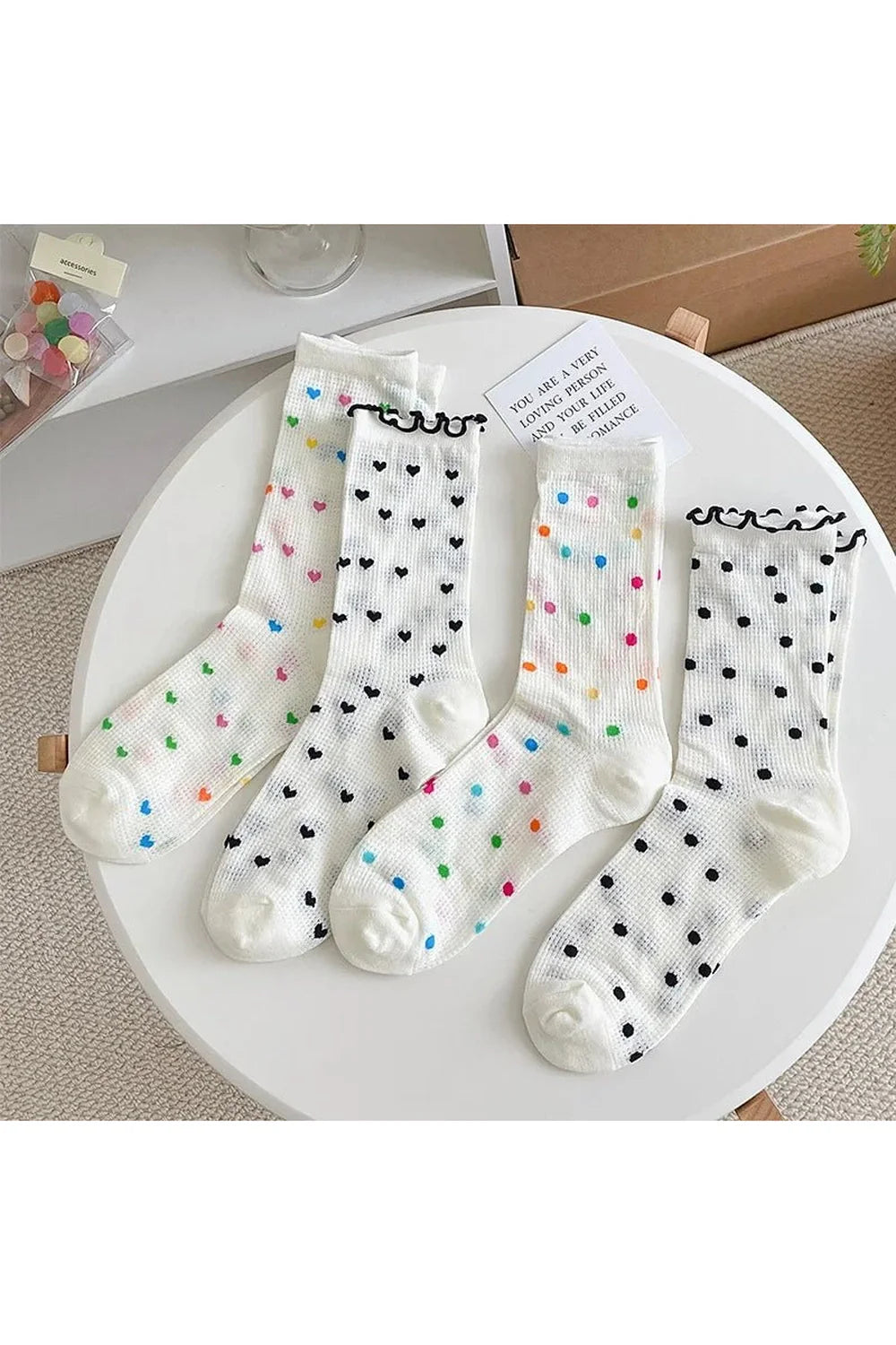 Colorful Dots Crew Socks