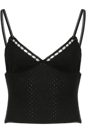 Black Contrast Lace Bow Top exudes elegance.