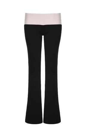 Contrast Patch Flare Pants