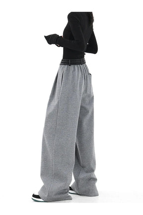 Contrast Spliced Wide Pants