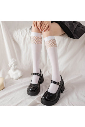 Coquette Black & White Long Socks