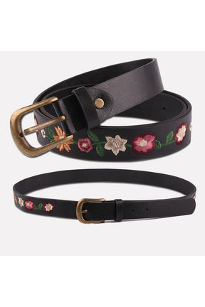 Coquette Embroidered Flower Belt