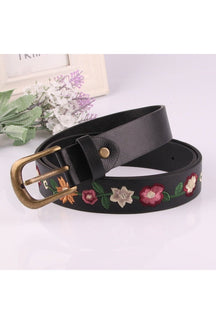 Coquette Embroidered Flower Belt